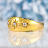 Ellibelle Jewellery Victorian 18ct Gold Old-Cut Diamond Starburst Gypsy Ring