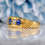 Ellibelle Jewellery Victorian 18ct Gold Sapphire and Diamond Ring By Deakin & Francis