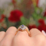 Ellibelle Jewellery Victorian 18ct Gold Sapphire & Diamond Marquise Ring