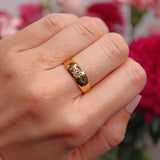 Ellibelle Jewellery Victorian Diamond 22ct Gold Starburst Gypsy Ring - Birmingham 1900