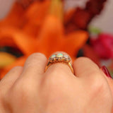 Ellibelle Jewellery Victorian Opal & Old-Cut Diamond 18ct Gold Triple Cluster Ring By Alabaster & Wilson