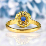 Ellibelle Jewellery Victorian Sapphire & Diamond 18ct Gold Cluster Ring