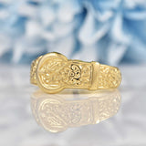 Ellibelle Jewellery Victorian Style 9ct Yellow Gold Buckle Ring