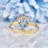 Ellibelle Jewellery Victorian Style London Topaz & Diamond 9ct Gold Clover Ring