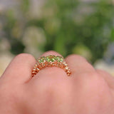 Ellibelle Jewellery Victorian Style Peridot 9ct Gold Three-Stone Ring