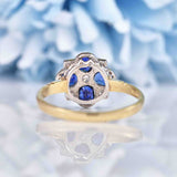 Ellibelle Jewellery Victorian Style Sapphire & Diamond 9ct Gold Clover Ring