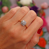 Ellibelle Jewellery Vintage 18ct Gold 1 Carat Diamond Daisy Cluster Ring