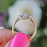 Ellibelle Jewellery Vintage 18ct Gold 1 Carat Diamond Daisy Cluster Ring