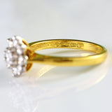 Ellibelle Jewellery Vintage 18ct Gold Diamond Daisy Cluster Ring (0.52cts)