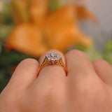 Ellibelle Jewellery Vintage 18ct Gold Diamond Daisy Cluster Ring (0.52cts)
