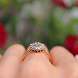 Ellibelle Jewellery Vintage 18ct Gold Diamond Daisy Cluster Ring (1.00ct)