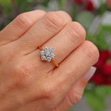 Ellibelle Jewellery Vintage 18ct Gold Diamond Daisy Cluster Ring (1.00ct)