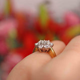 Ellibelle Jewellery Vintage 18ct Gold Diamond Daisy Cluster Ring (1.00ct)