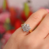 Ellibelle Jewellery Vintage 18ct Gold Diamond Daisy Cluster Ring (1.00ct)
