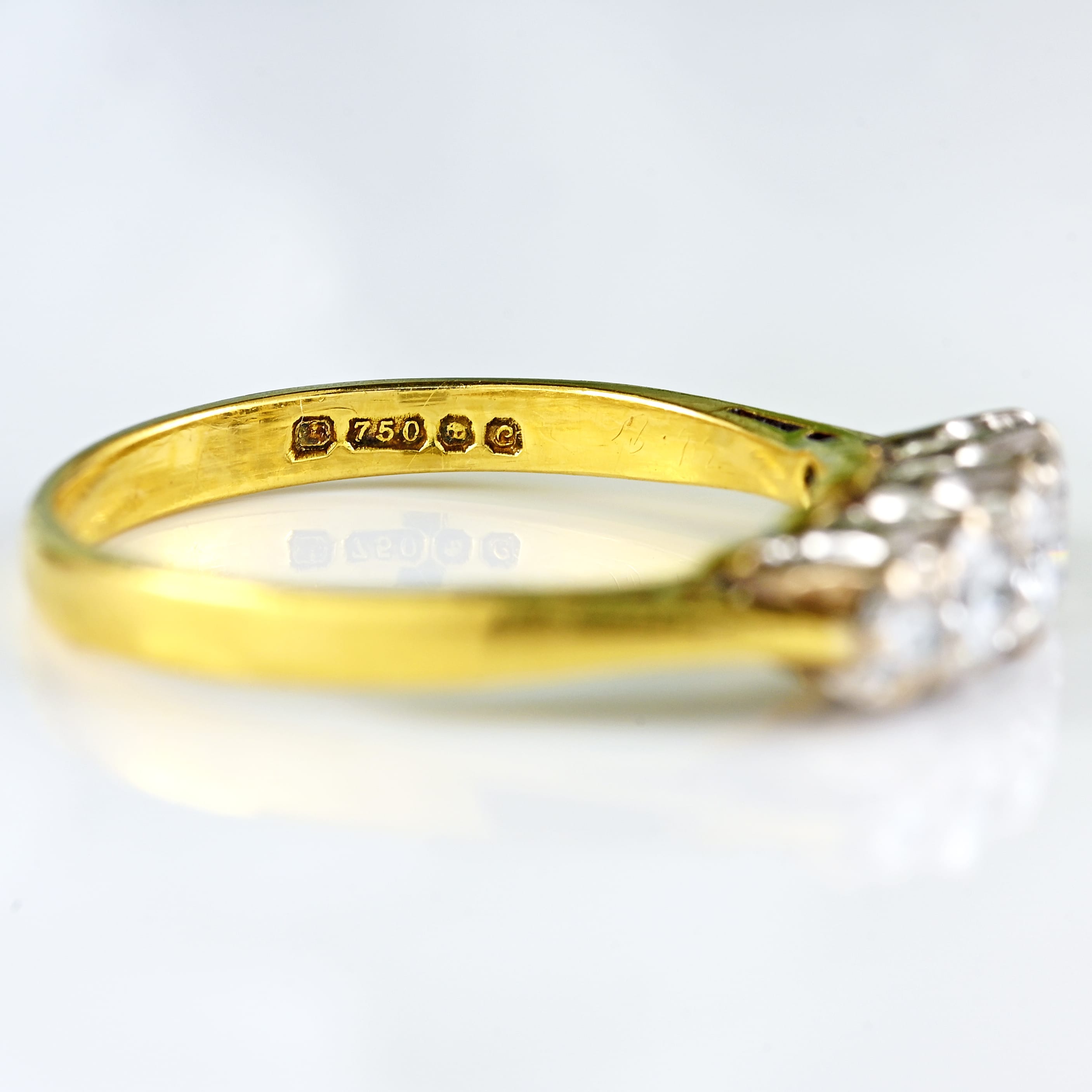 Ellibelle Jewellery Vintage 18ct Gold Diamond Five-Stone Ring By Cropp & Farr (0.60cts)