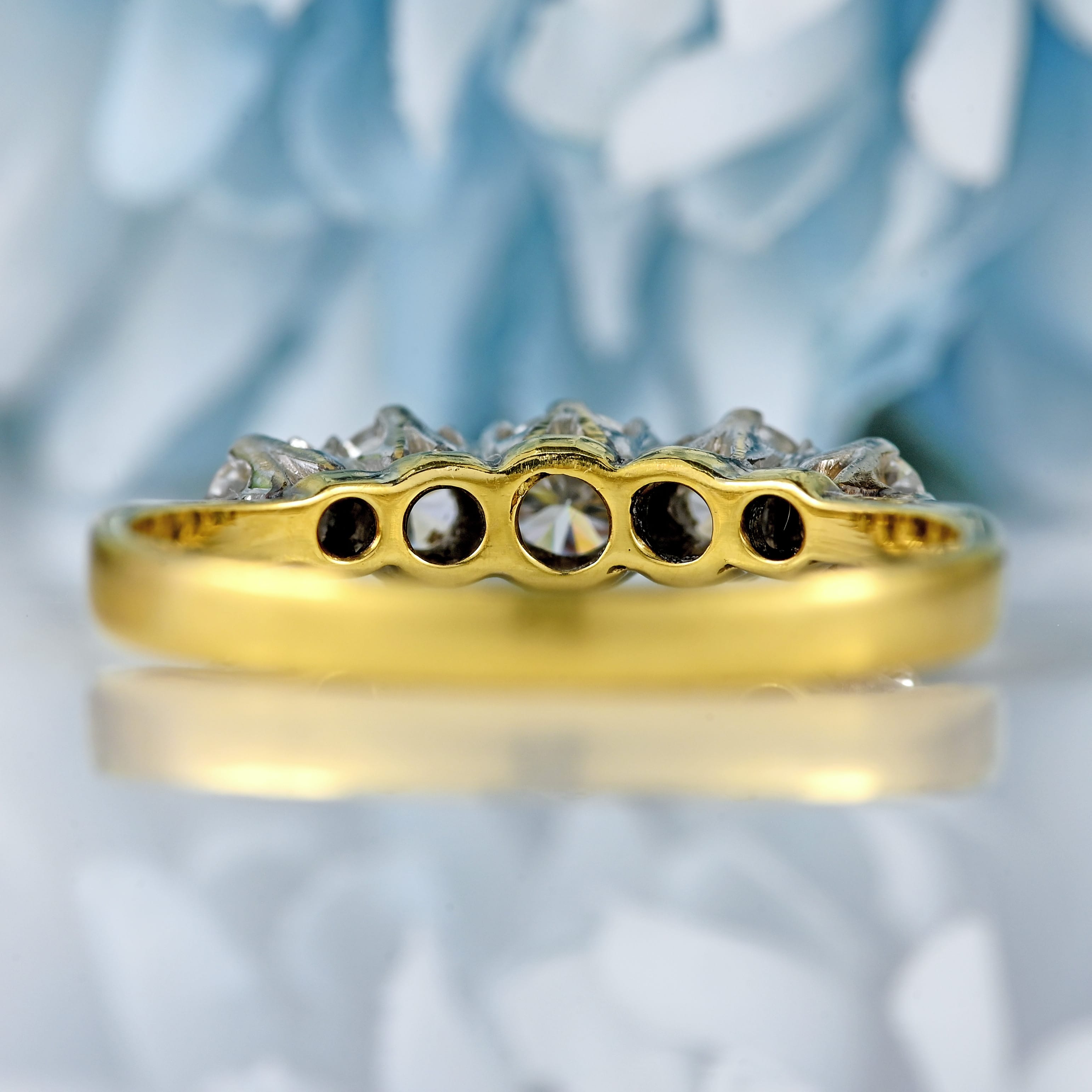 Ellibelle Jewellery Vintage 18ct Gold Diamond Five-Stone Ring By Cropp & Farr (0.60cts)