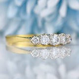 Ellibelle Jewellery Vintage 18ct Gold Diamond Five-Stone Ring By Cropp & Farr (0.60cts)