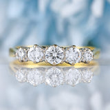 Ellibelle Jewellery Vintage 18ct Gold Diamond Five-Stone Ring By Cropp & Farr (0.60cts)