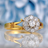 Ellibelle Jewellery Vintage 18ct Gold Diamond Flower Cluster Ring (0.40cts)