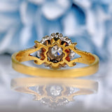 Ellibelle Jewellery Vintage 18ct Gold Diamond Flower Cluster Ring (0.40cts)