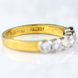 Ellibelle Jewellery Vintage 18ct Gold Diamond Six-Stone Half-Eternity Band Ring (0.78cts)