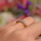 Ellibelle Jewellery Vintage 18ct Gold Diamond Six-Stone Half-Eternity Band Ring (0.78cts)