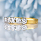 Ellibelle Jewellery Vintage 18ct Gold Diamond Six-Stone Half-Eternity Band Ring (0.78cts)