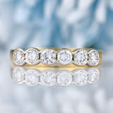 Ellibelle Jewellery Vintage 18ct Gold Diamond Six-Stone Half-Eternity Band Ring (0.78cts)
