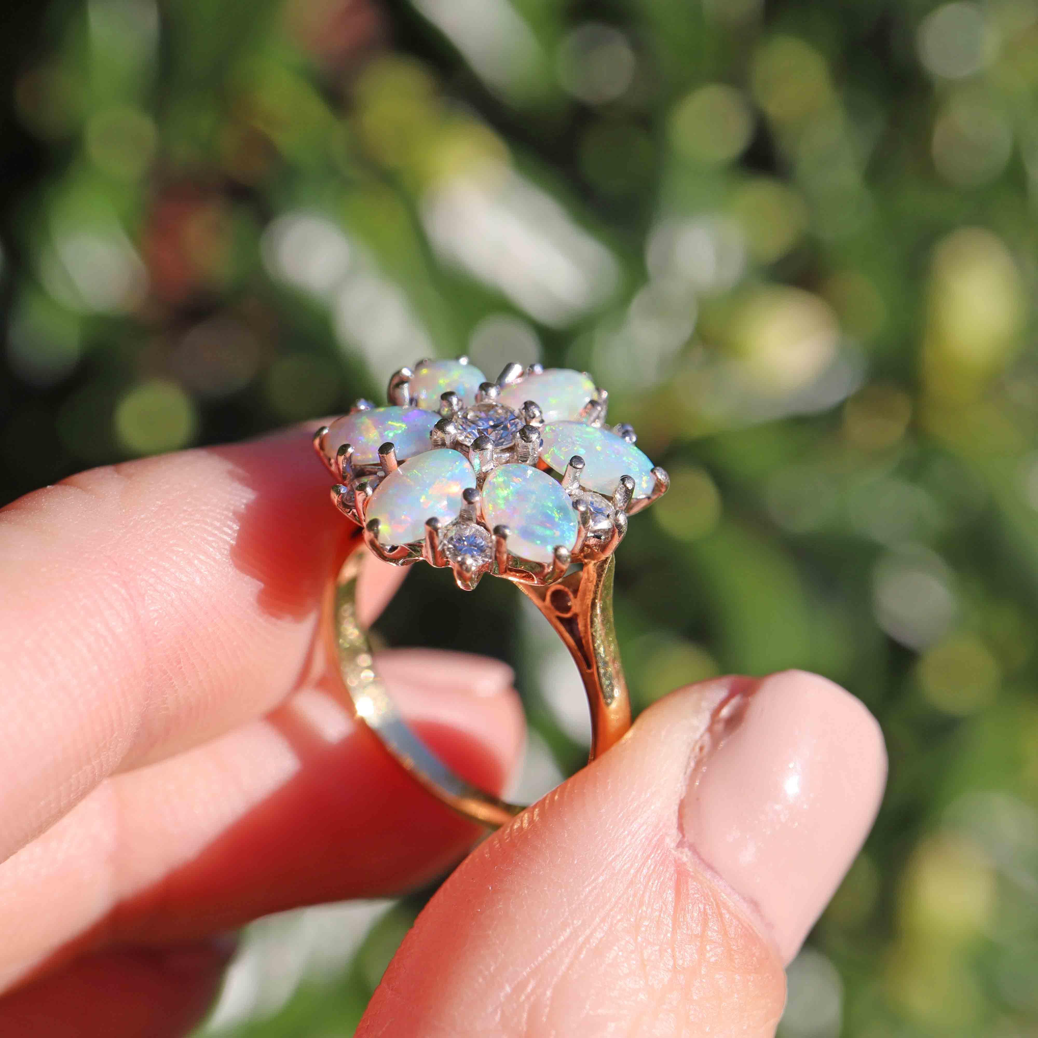 Opal Engagement Ring Vintage Opal And Peridot Ring Vintage Opal