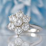 Ellibelle Jewellery Vintage 18ct White Gold 2.20-Carat Diamond Daisy Cluster Ring
