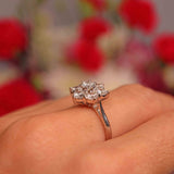 Ellibelle Jewellery Vintage 18ct White Gold 2.20-Carat Diamond Daisy Cluster Ring