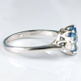 Ellibelle Jewellery Vintage 18ct White Gold Aquamarine & Diamond Three-Stone Engagement Ring