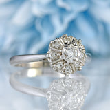 Ellibelle Jewellery Vintage 18ct White Gold Diamond Cluster Ring (0.25cts)