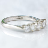Ellibelle Jewellery Vintage 18ct White Gold Diamond Five-Stone Ring (0.80cts)
