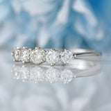 Ellibelle Jewellery Vintage 18ct White Gold Diamond Five-Stone Ring (0.80cts)