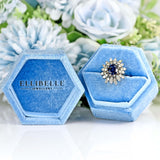 Ellibelle Jewellery Vintage 18ct White Gold Oval Sapphire & Diamond Cluster Ring (1.45cts)