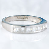 Ellibelle Jewellery Vintage 18ct White Gold Princess-Cut Diamond Half-Eternity Wedding Band Ring