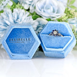 Ellibelle Jewellery Vintage 18ct White Gold Sapphire & Diamond Daisy Cluster Ring