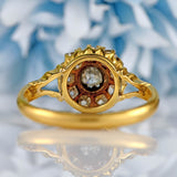 Ellibelle Jewellery Vintage 1940s Old-Cut Diamond 18ct Gold Cluster Ring (0.65cts)