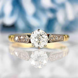 Ellibelle Jewellery Vintage 1950s Diamond 18ct Gold Engagement Ring (0.74ct)