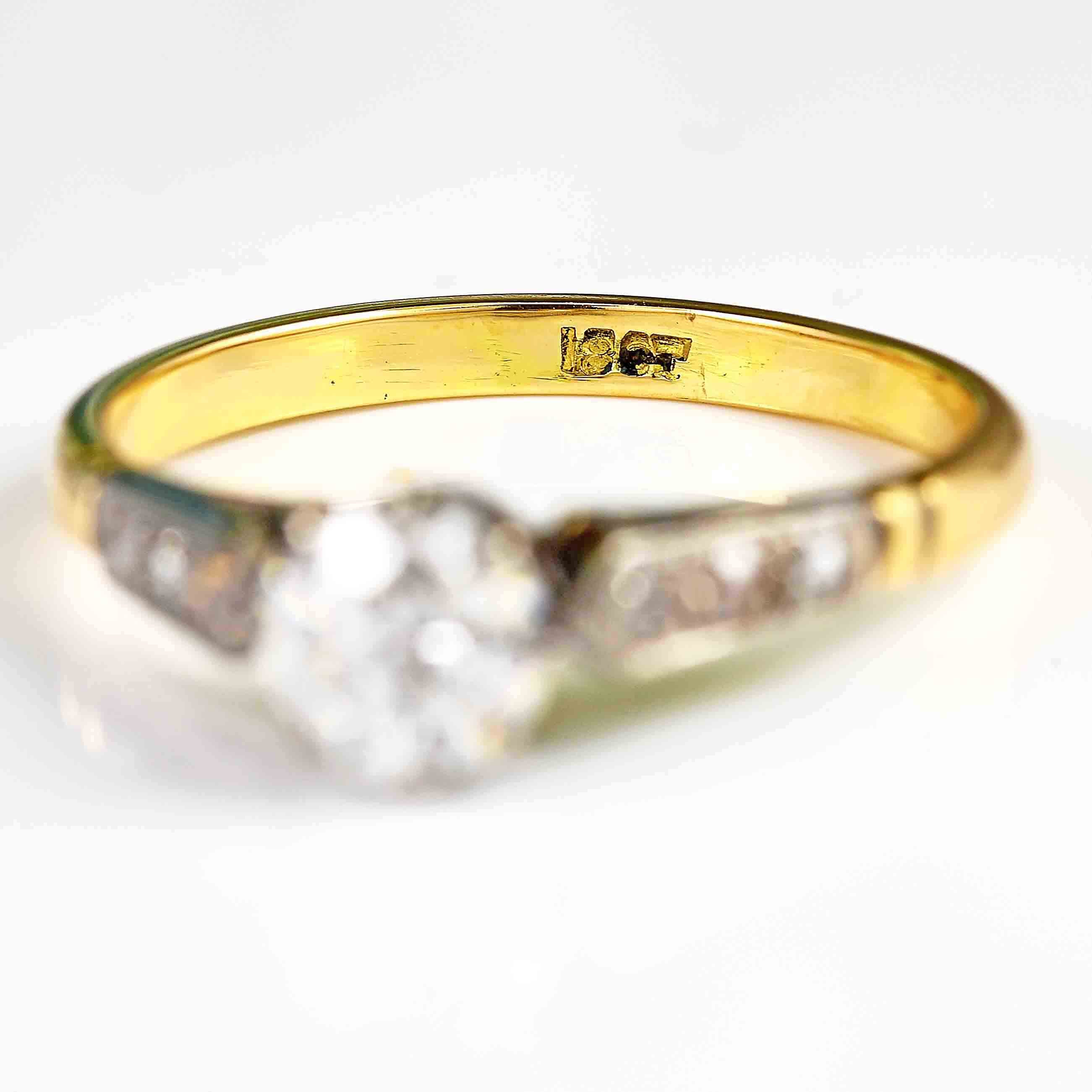 Ellibelle Jewellery Vintage 1950s Diamond 18ct Gold Engagement Ring (0.74ct)