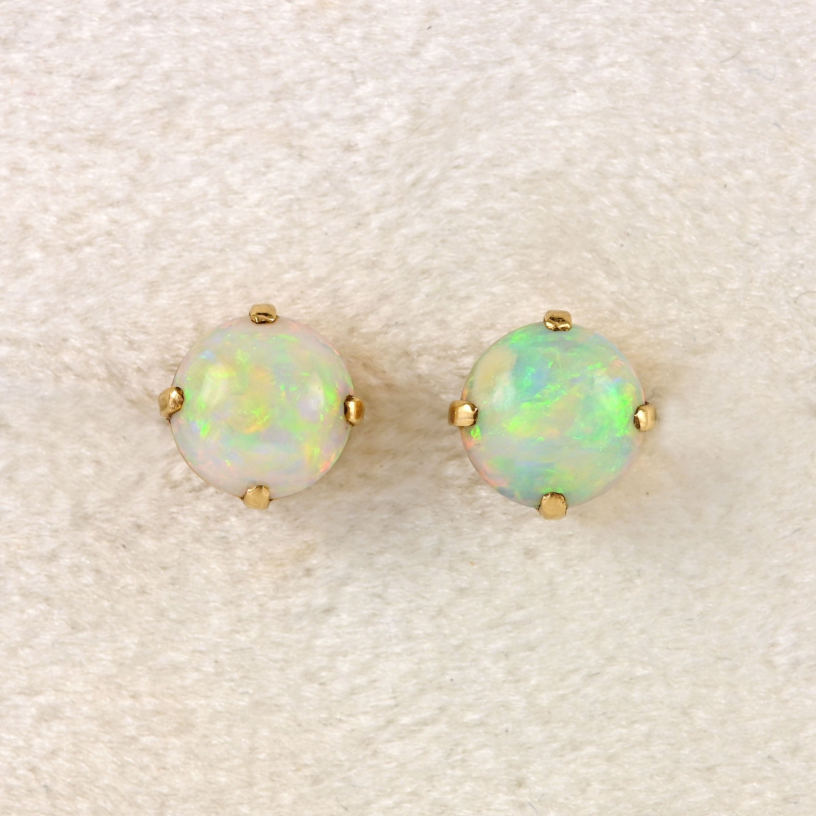 Ellibelle Jewellery Vintage 1950s Opal 9ct Gold Stud Earrings by Deakin & Francis