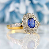 Ellibelle Jewellery Vintage 1959 Sapphire & Diamond Cluster Ring