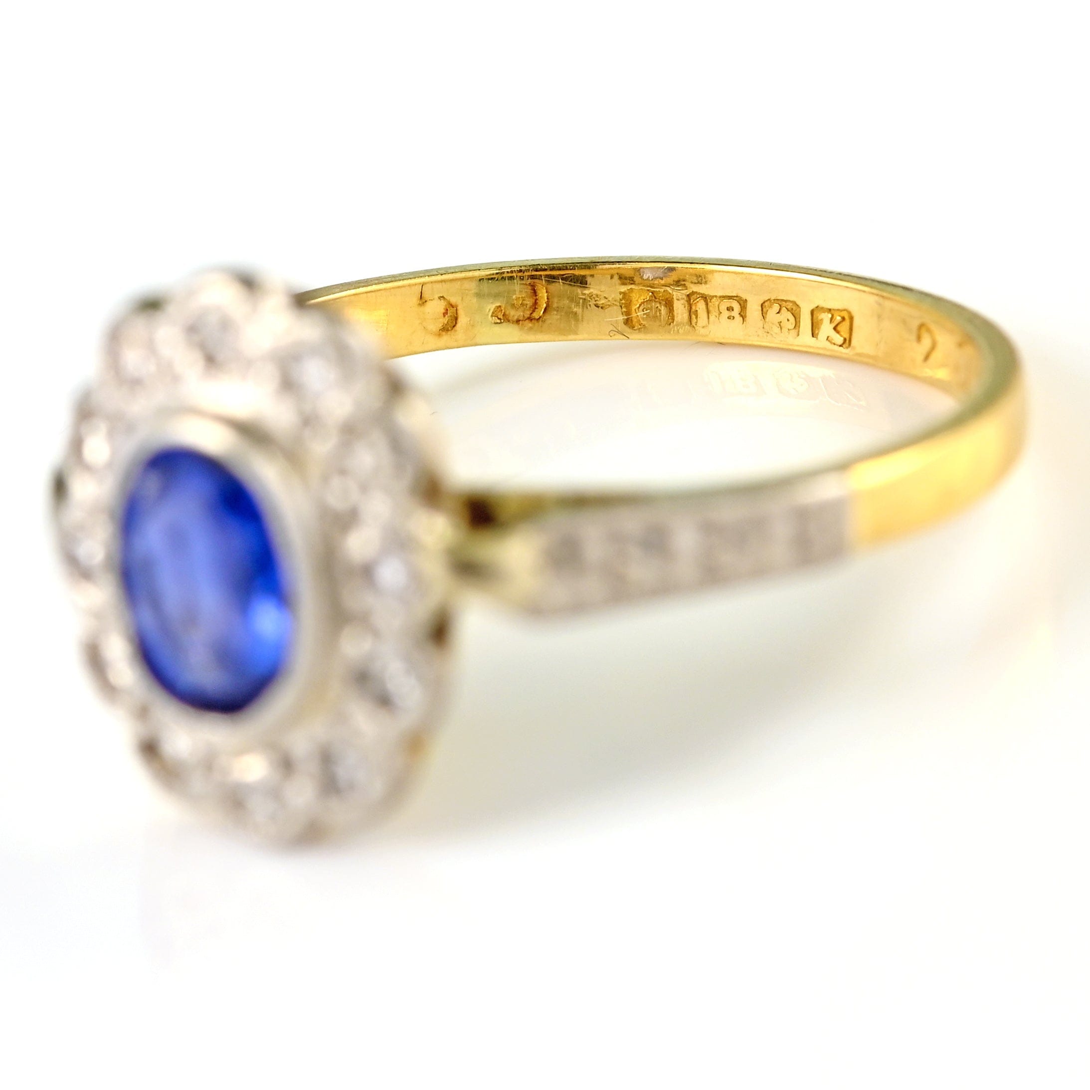 Ellibelle Jewellery Vintage 1959 Sapphire & Diamond Cluster Ring