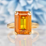 Ellibelle Jewellery Vintage 1960 Citrine 9ct Gold Solitaire Dress Ring