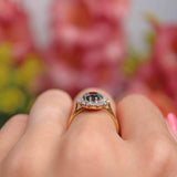 Ellibelle Jewellery Vintage 1963 Sapphire & Diamond 18ct Gold Cluster Ring