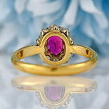 Ellibelle Jewellery Vintage 1964 Ruby & Diamond 18ct Gold Platinum Cluster Ring