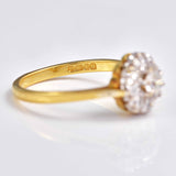 Ellibelle Jewellery Vintage 1965 Diamond 18ct Gold Cluster Ring