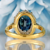 Ellibelle Jewellery Vintage 1966 Sapphire & Diamond 18ct Gold Cluster Ring (2.80cts)