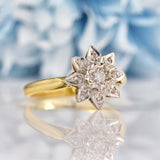 Ellibelle Jewellery Vintage 1967 Diamond 18ct Gold Star Cluster Ring